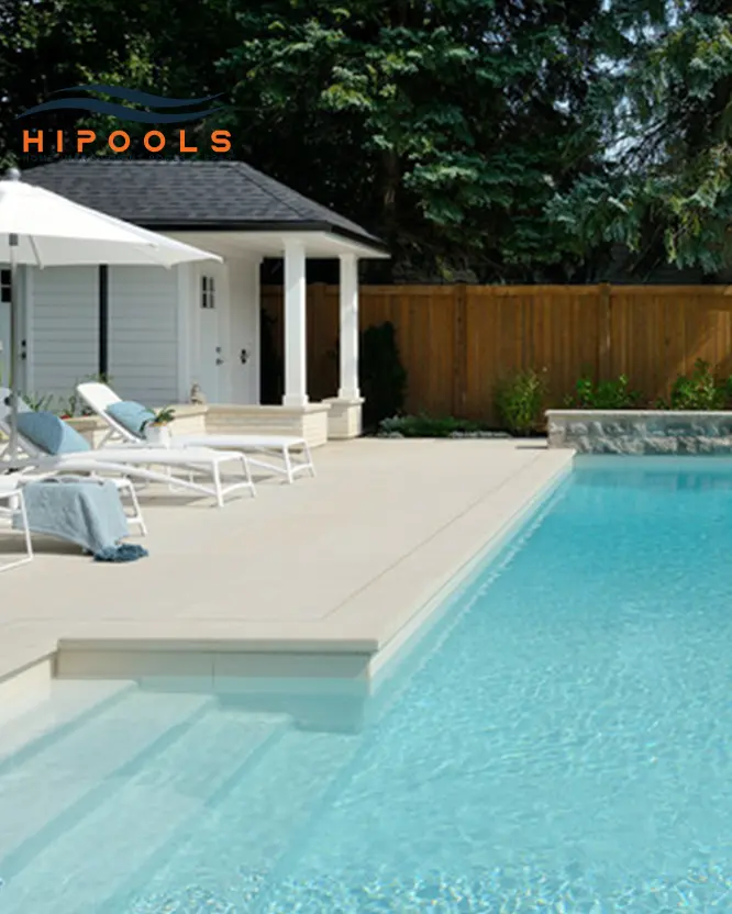 swimming pool on a sunny day.