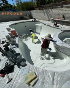 A close-up of a pool liner
