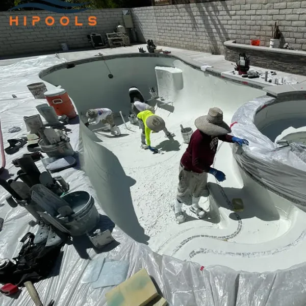 A close-up of a pool liner