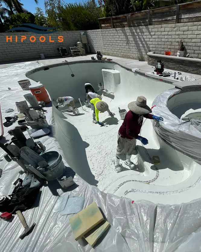 A close-up of a pool liner