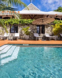 Homeowner reviewing pool permit documents with contractor