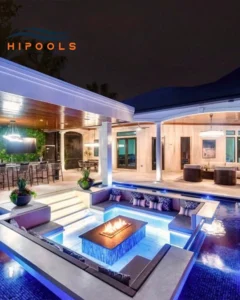 Custom Concrete Plunge Pool with Spa: Small Space, Big Impact.